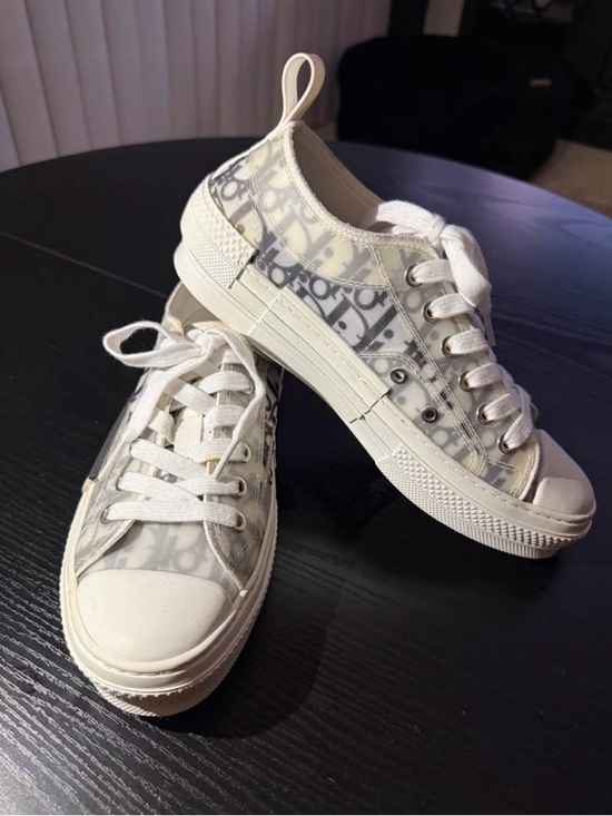 Dior Shoes - Dior White and Gray Low-Top Logo Sneakers
